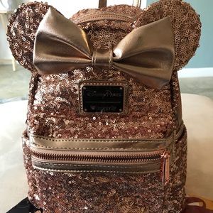 Loungefly Rose Gold Disney Backpack